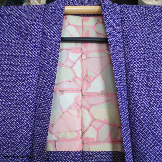 blauviolette Full Shibori Seiden Haori
