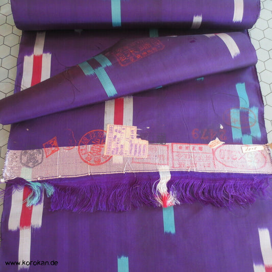 versetzte Streifen Meisen Kimono Seide, Murasaki Violett