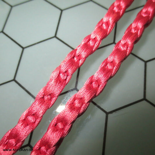 Haori Himo - Seide, pink quadratisch, ohne Troddeln