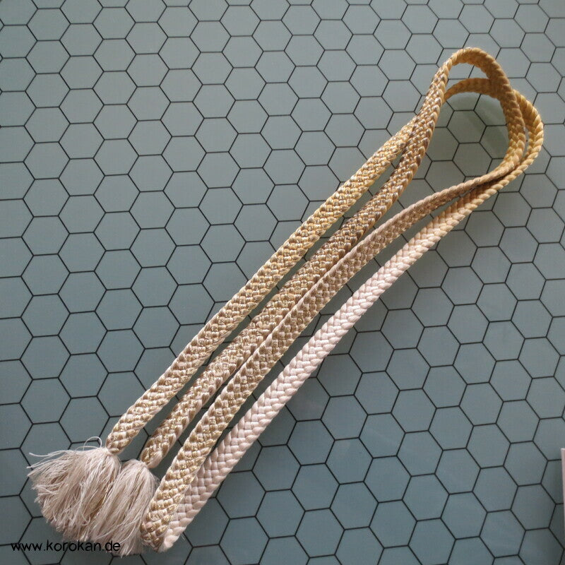 gelbweiß gold Obijime, Seide / Lurex