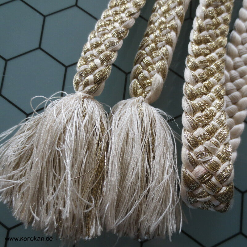 gelbweiß gold Obijime, Seide / Lurex