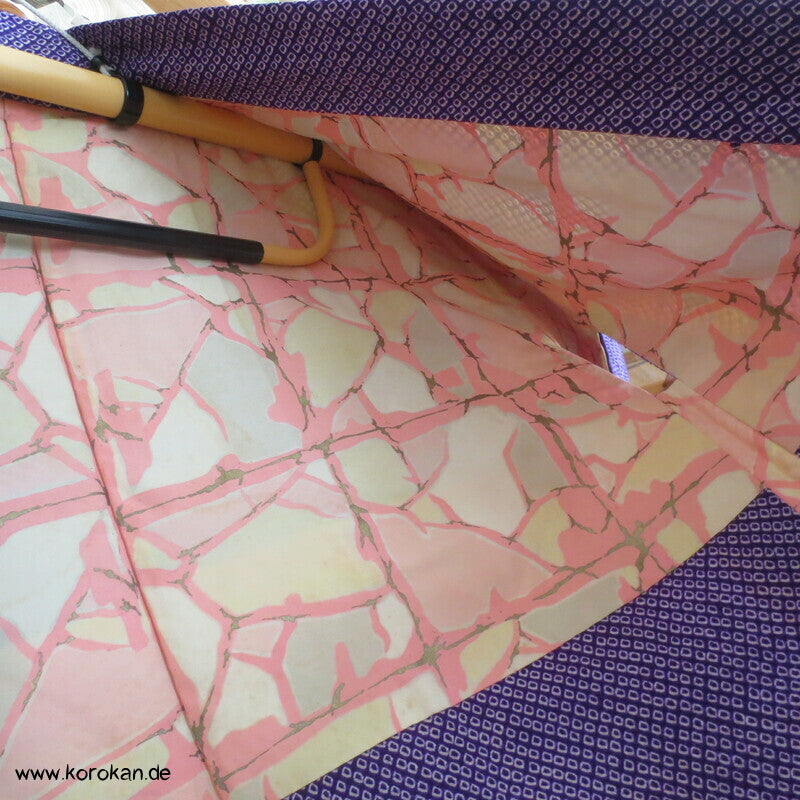 blauviolette Full Shibori Seiden Haori