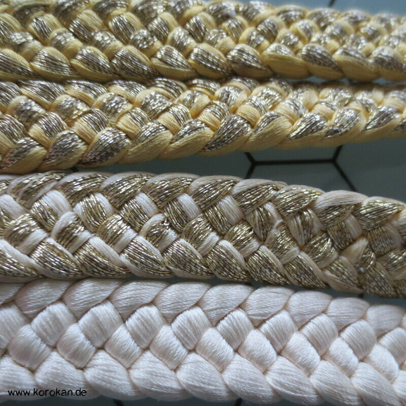 gelbweiß gold Obijime, Seide / Lurex