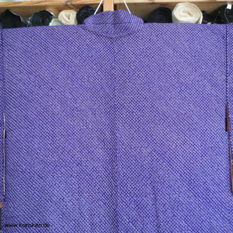blauviolette Full Shibori Seiden Haori