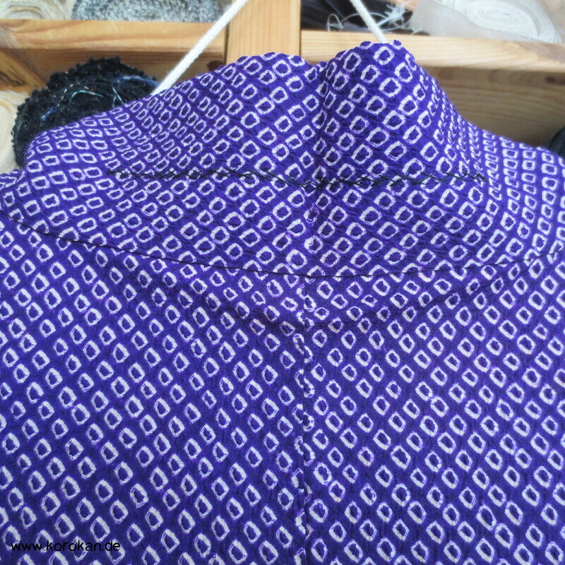 blauviolette Full Shibori Seiden Haori