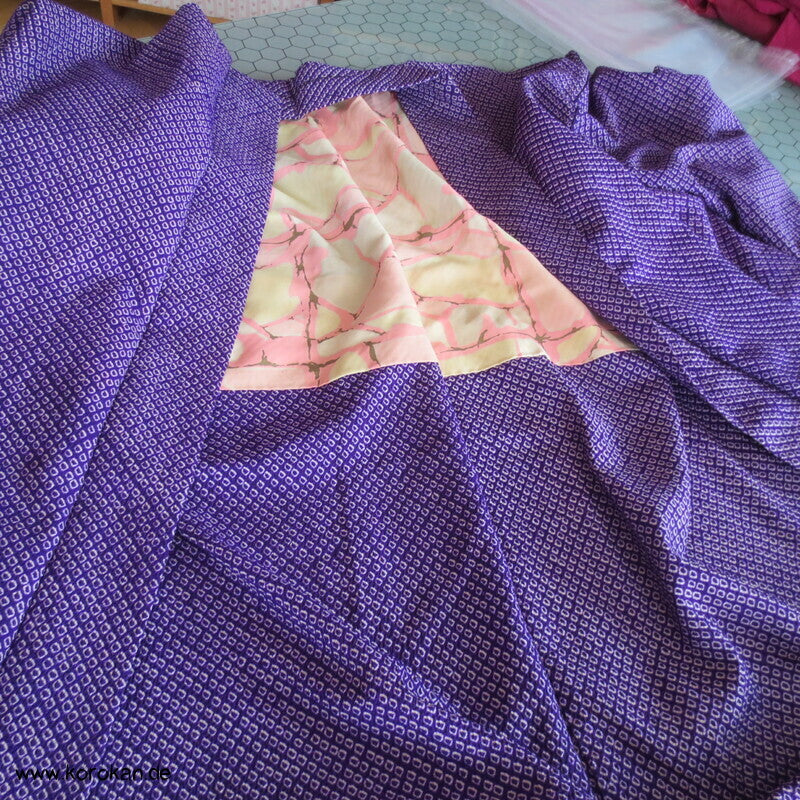 blauviolette Full Shibori Seiden Haori