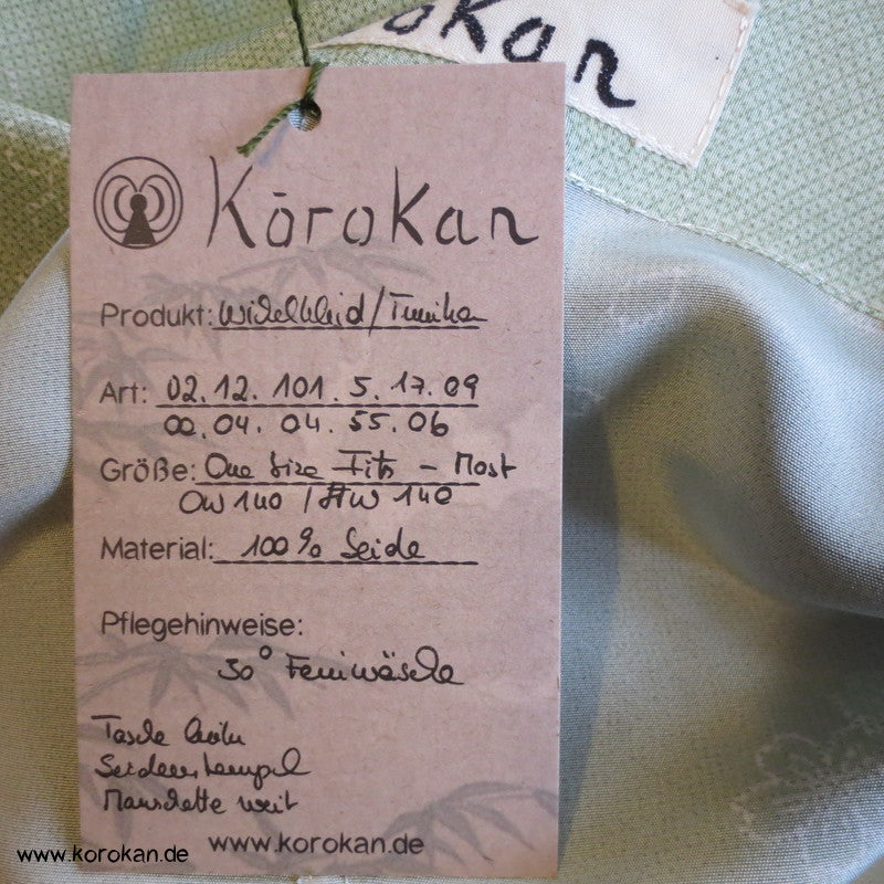 Wickelhemd / Tunika reine Kimono Seide, Zero Waste