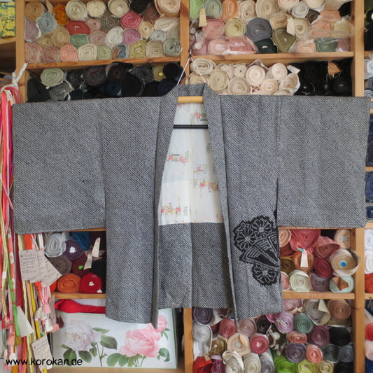 Full Shibori Fächer Seidendamast Haori Kimono Jacke