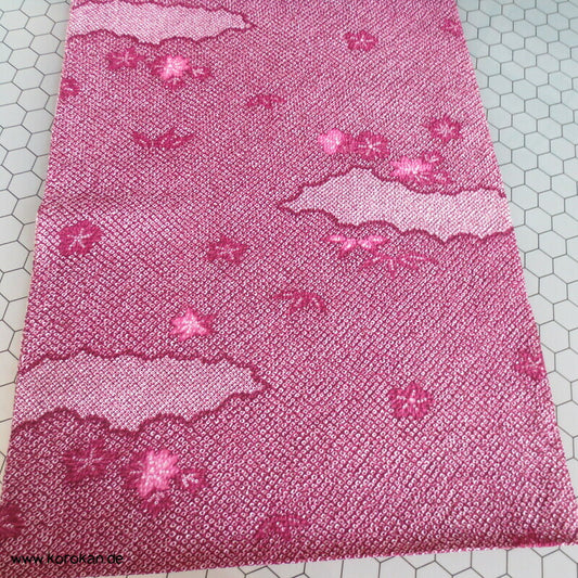 Stoffrolle Seersucker Fake Shibori Wolken und Blätter