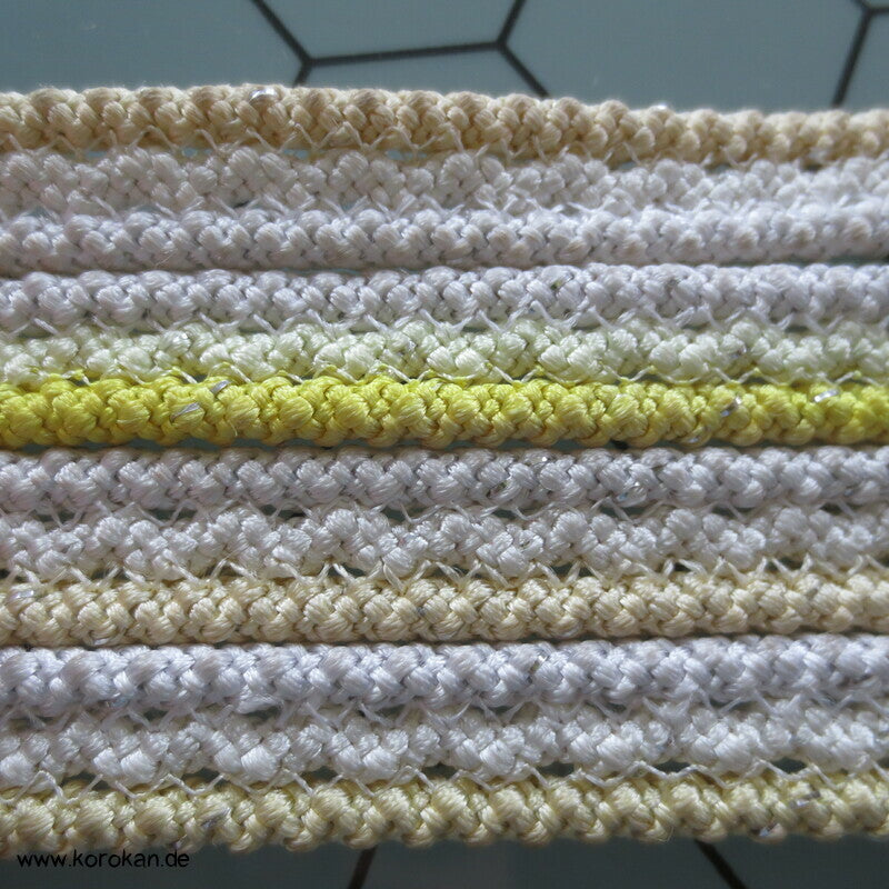 Obijime, Seide / Lurex, 3 Kordeln zusammengenäht