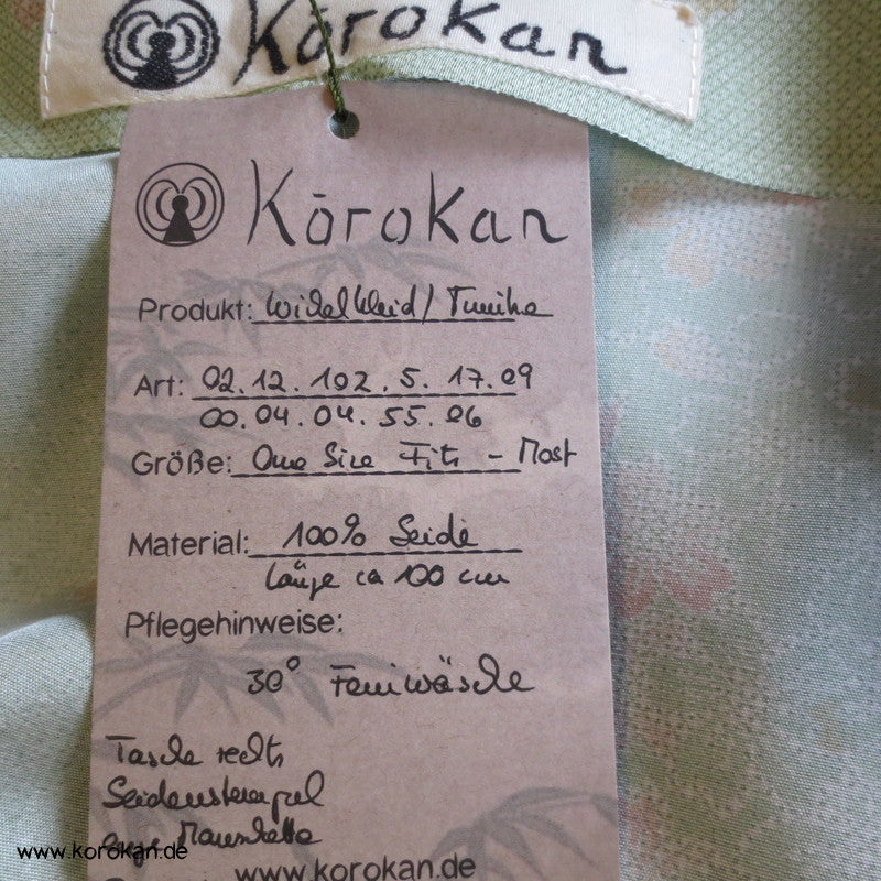 Wickelhemd / Tunika reine Kimono Seide, Zero Waste