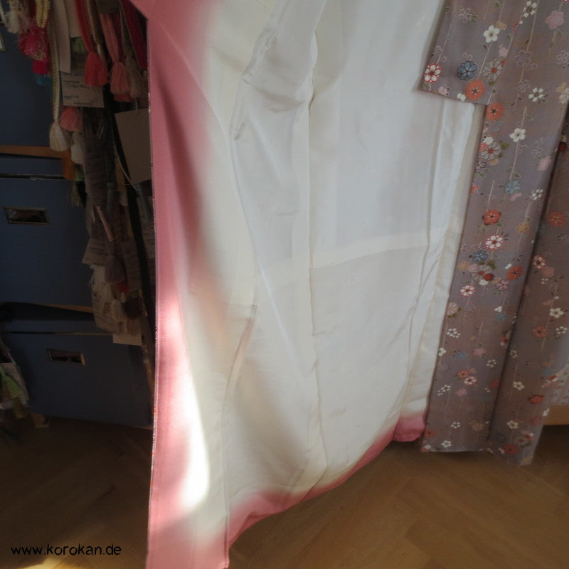 Sakura und Ume Blüten an Zweigen Komon Seiden Kimono