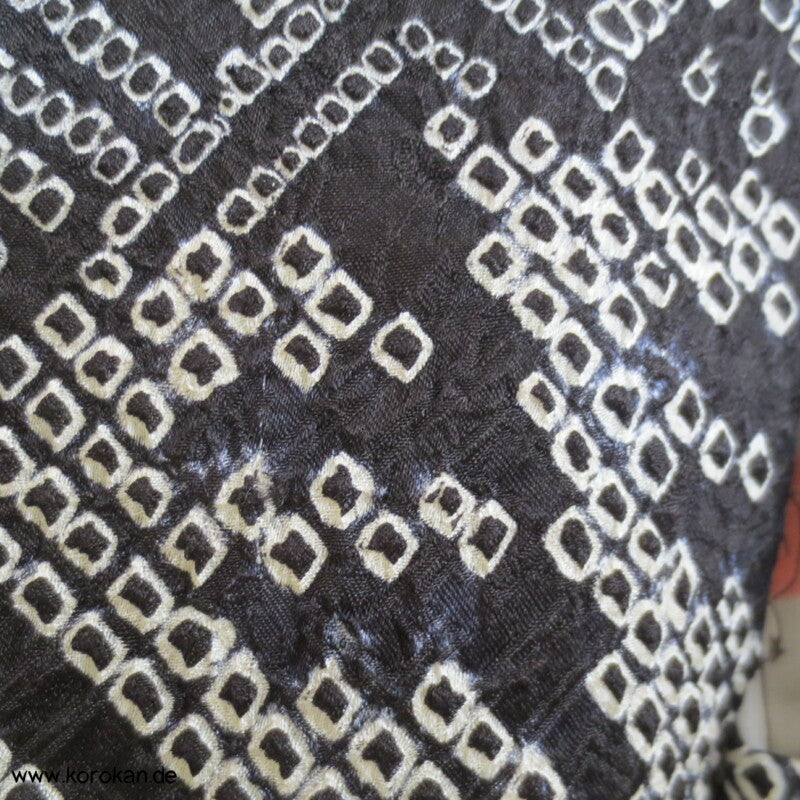 Full Shibori Fächer Seidendamast Haori Kimono Jacke