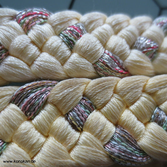 hellgelb glitzer Obijime, Seide / Lurex
