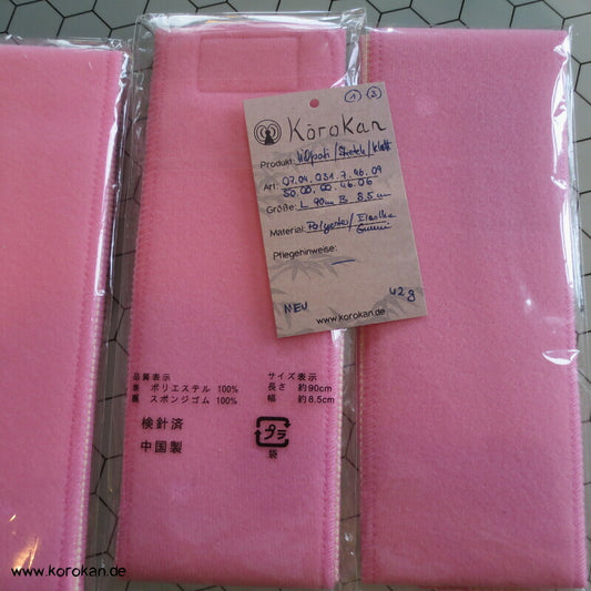 elastischer Klettverschluss rosa Datejime Unterkimono Obi