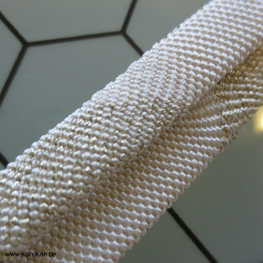 Haori Himo - Seide, silber weiß, gedrehte Welle