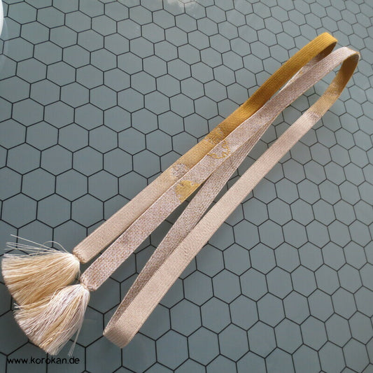 gelb gold Schneeflocke Obijime, Seide / Lurex