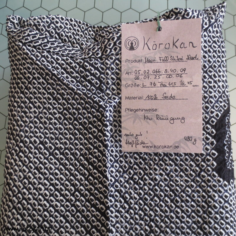 Full Shibori Fächer Seidendamast Haori Kimono Jacke