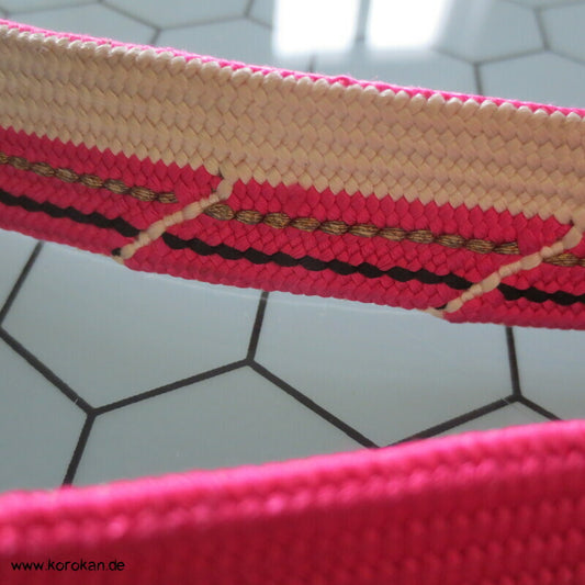 rosapink weiß bestickter Obijime, Seide