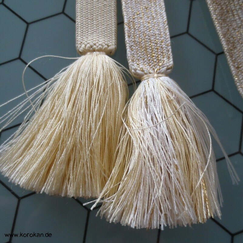 gelb gold Schneeflocke Obijime, Seide / Lurex