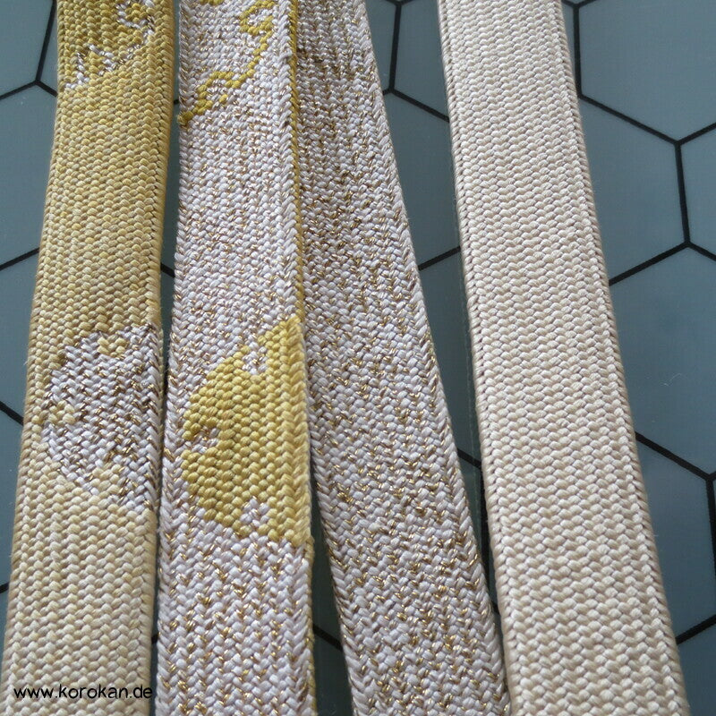 gelb gold Schneeflocke Obijime, Seide / Lurex