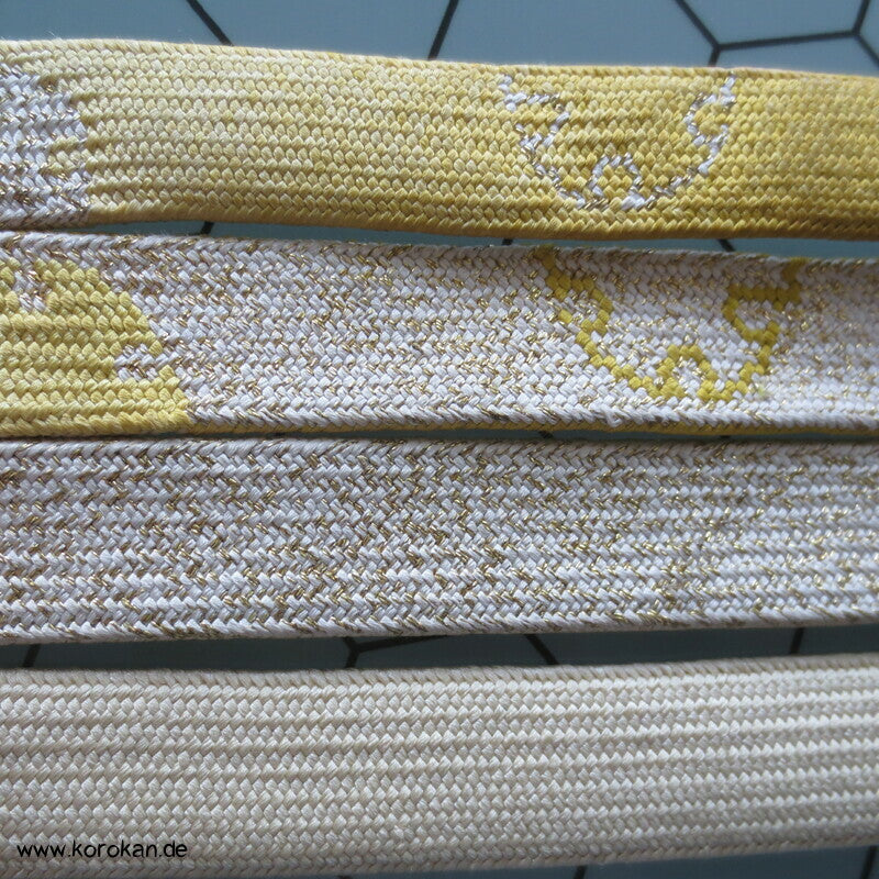 gelb gold Schneeflocke Obijime, Seide / Lurex