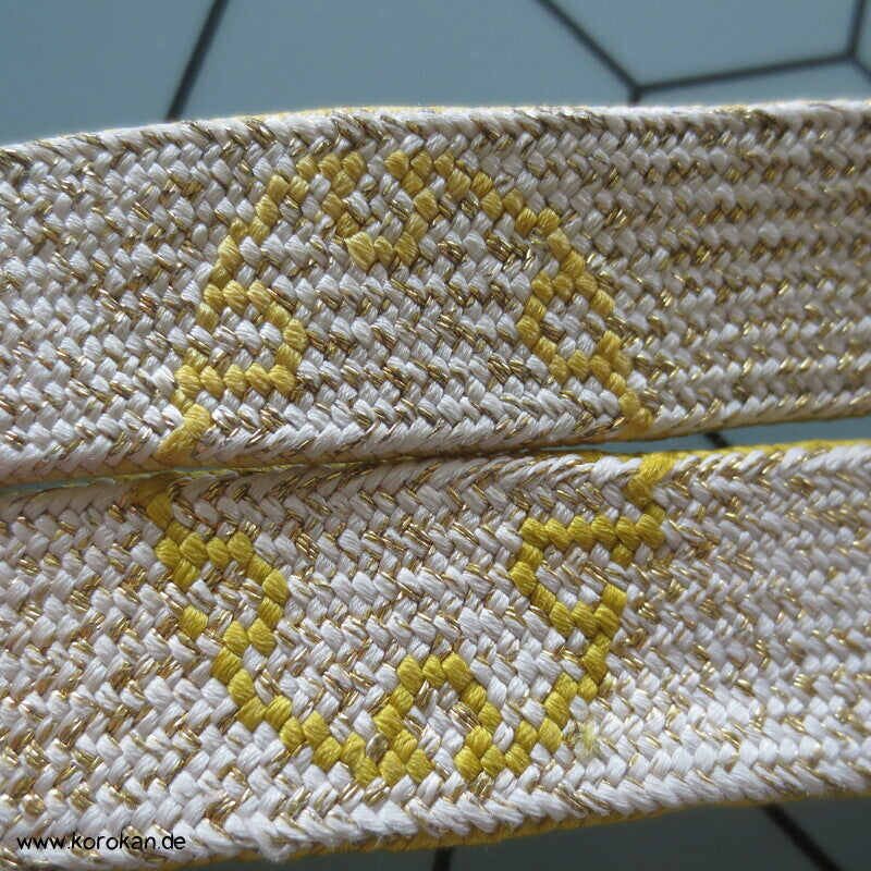 gelb gold Schneeflocke Obijime, Seide / Lurex