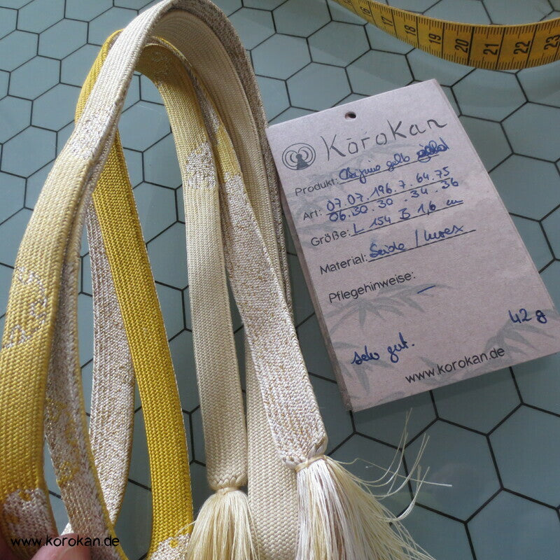 gelb gold Schneeflocke Obijime, Seide / Lurex