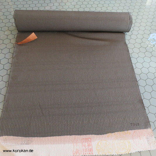 Kreise auf graugrün griffige Strukturgewebte Seide