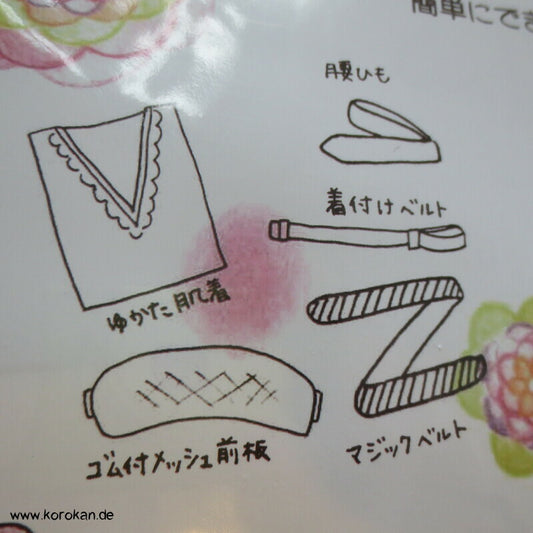 Set für Yukata Kimono: Juban, Himo, Korin, Maeita, Datejime