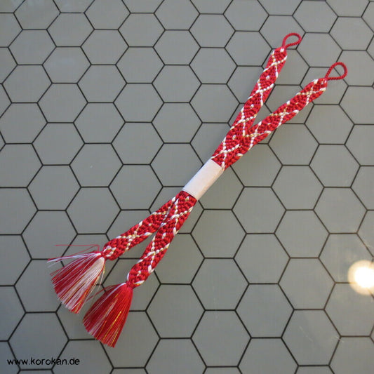 Haori Himo - Seide, rot - weiß gold