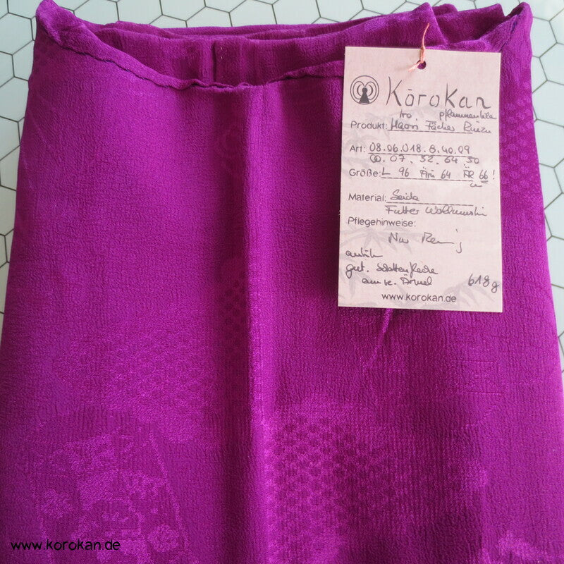 pflaumenlila Iromuji Fächer Rinzu Seidendamast Haori