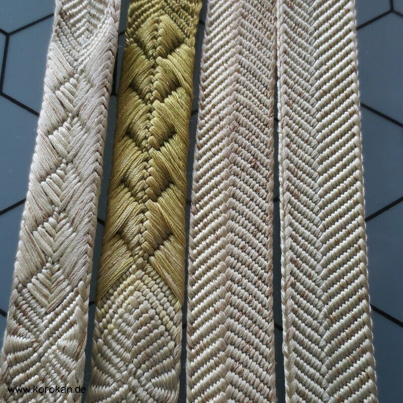 khaki gold Obijime, Seide / Lurex