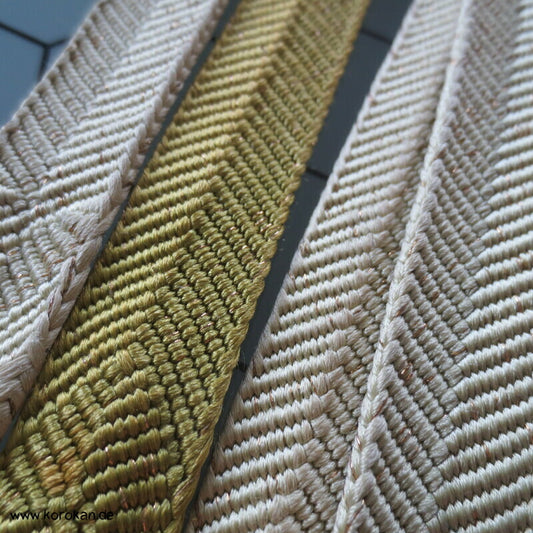 khaki gold Obijime, Seide / Lurex