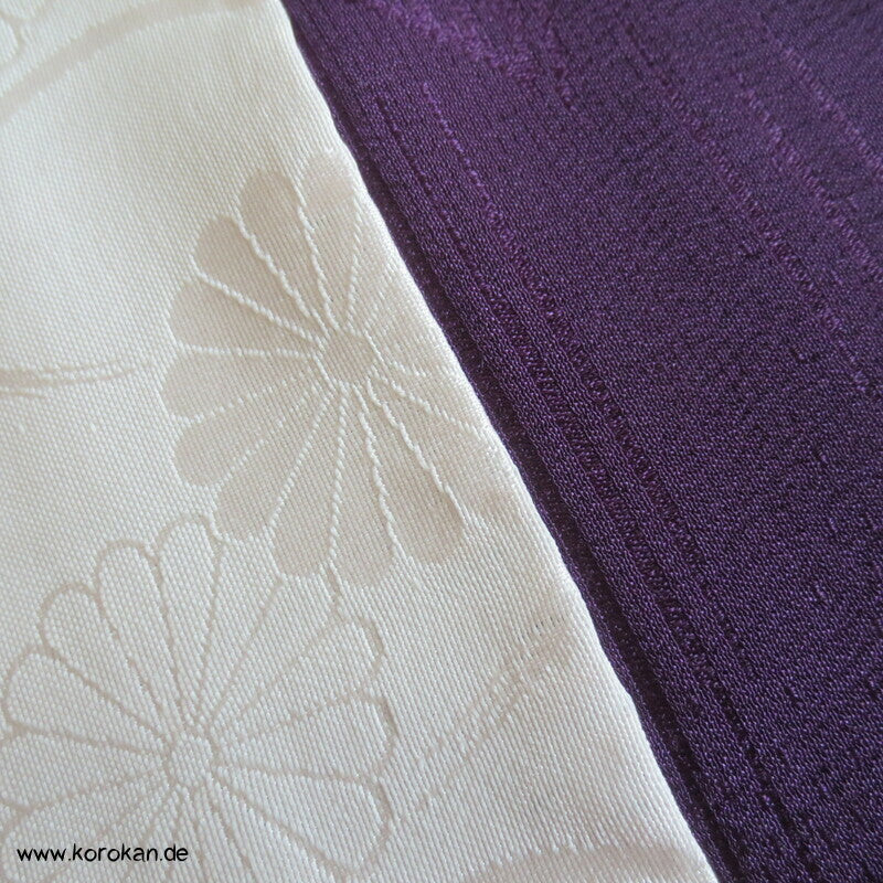 dunkelauberginelila Iromuji Seidendamast Haori