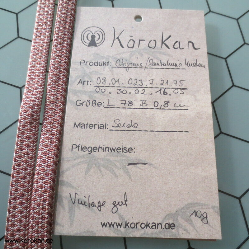 Knotenpack braun beige Obijime, Seide