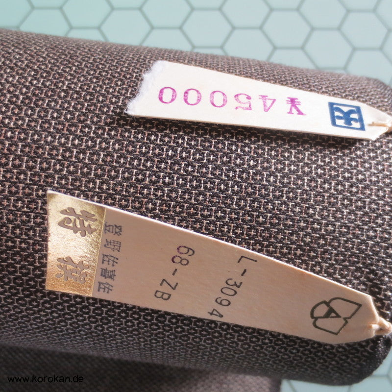 braun Minimuster Männer Kimono Wolle / Seide