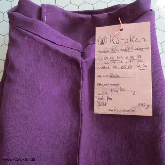 dunkelauberginelila Iromuji Seidendamast Haori