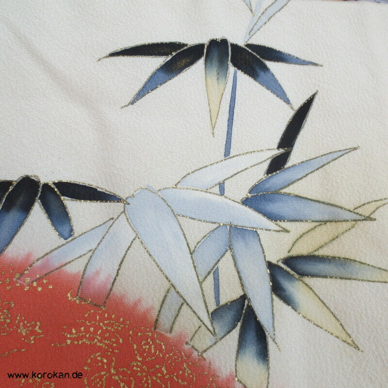 Bambus, goldgestickte Kiku Homongi Kimono