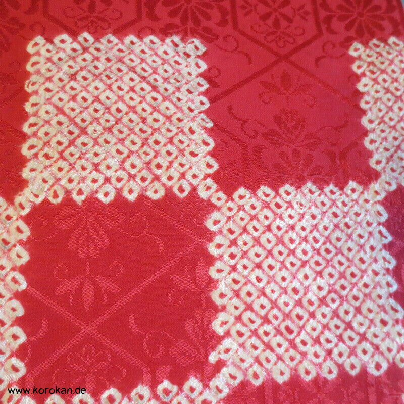 Ichimatsu Schachbrettkaro Shibori Seiden Nagoya Obi, originalgeheftet