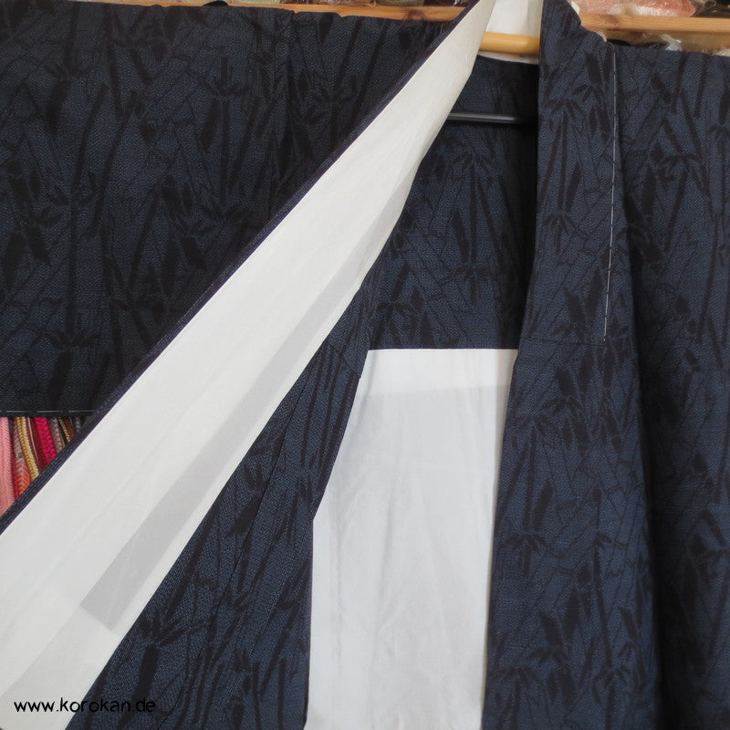 Bambus Kasuri Tsumugi Kimono, teilgefüttert