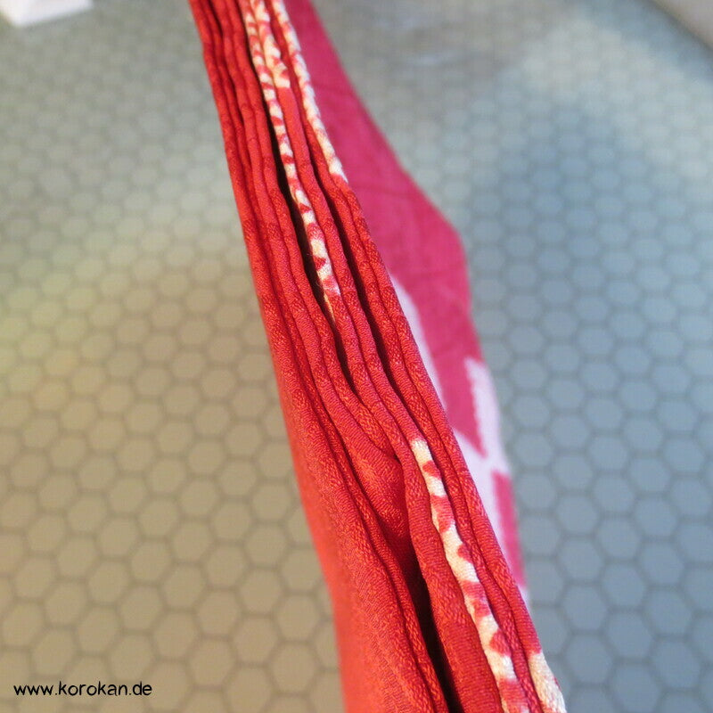 Ichimatsu Schachbrettkaro Shibori Seiden Nagoya Obi, originalgeheftet