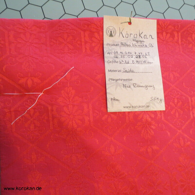 Ichimatsu Schachbrettkaro Shibori Seiden Nagoya Obi, originalgeheftet