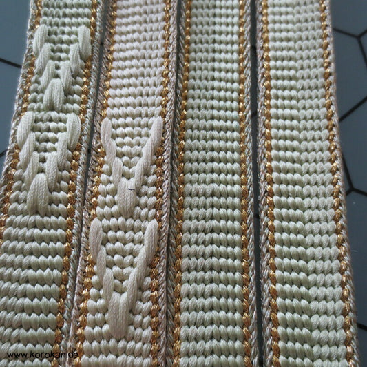 V Muster mit Seitenkante Obijime, Seide / Lurex,