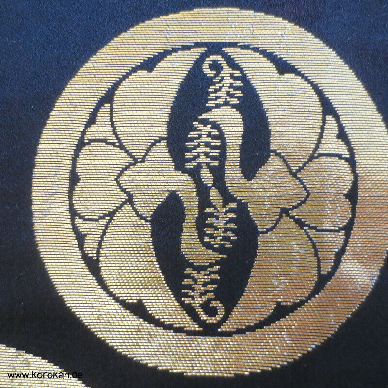 Fukuro Kimono Seidenbrokat Gürtel mit goldenen Mon