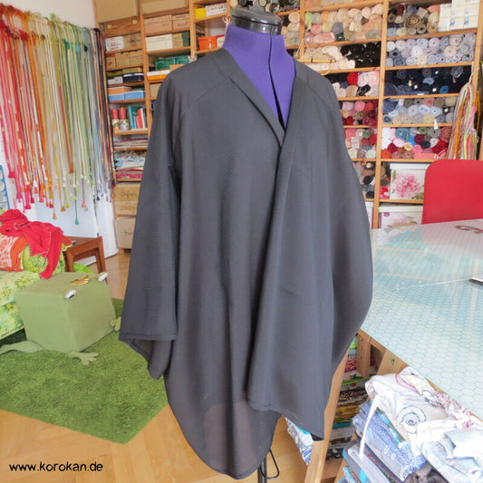 schwarze Sommer Rho Seide Überwurf / Jacke - offen und lose
