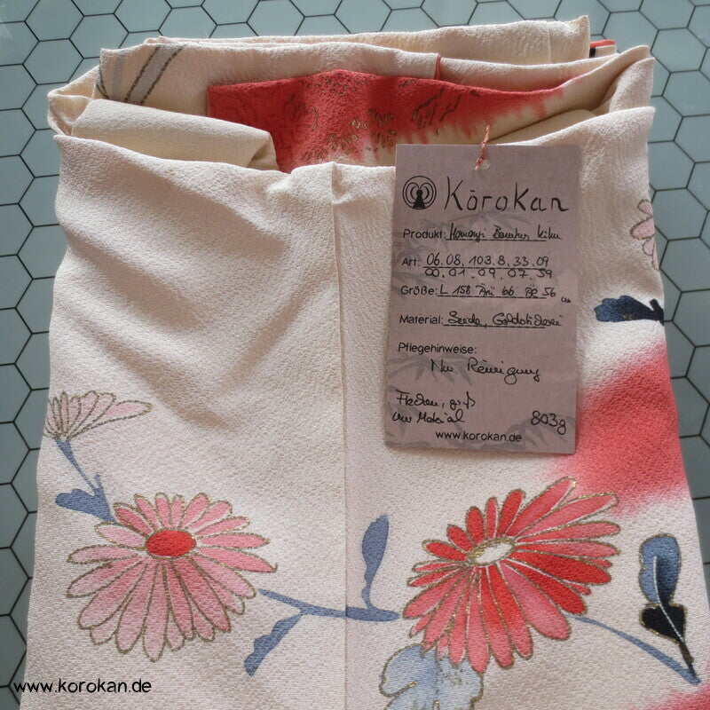 Bambus, goldgestickte Kiku Homongi Kimono