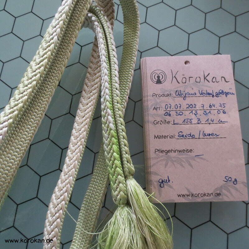 goldgrün Verlauf Obijime, Seide / Lurex