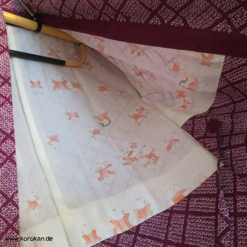 Full Shibori Seiden Dochugi Kimono Jacke diagonales Karo