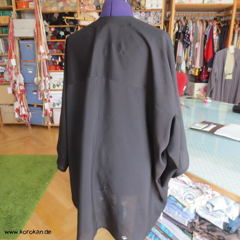 schwarze Sommer Rho Seide Überwurf / Jacke - offen und lose